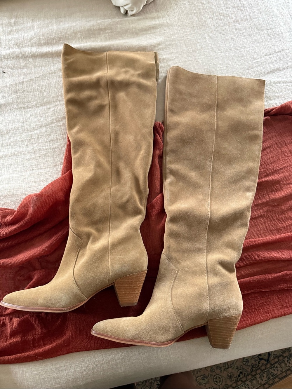 Vince Camuto Tan Suede Over-the-Knee Boots